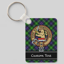 Clan Farquharson Crest over Tartan Keychain
