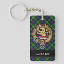 Clan Farquharson Crest over Tartan Keychain