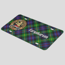 Clan Farquharson Crest over Tartan License Plate