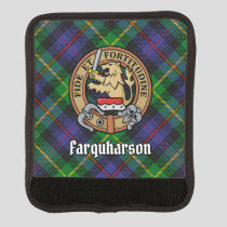 Clan Farquharson Crest over Tartan Luggage Handle Wrap
