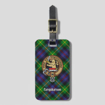Clan Farquharson Crest over Tartan Luggage Tag