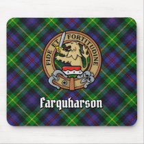 Clan Farquharson Crest over Tartan Mouse Pad