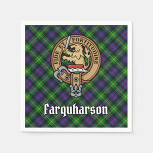 Clan Farquharson Crest over Tartan Napkins