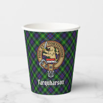 Clan Farquharson Crest over Tartan Paper Cups
