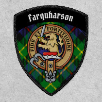 Clan Farquharson Crest over Tartan Patch