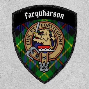 Clan Farquharson Crest over Tartan Patch
