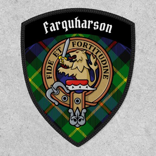 Clan Farquharson Crest over Tartan Patch