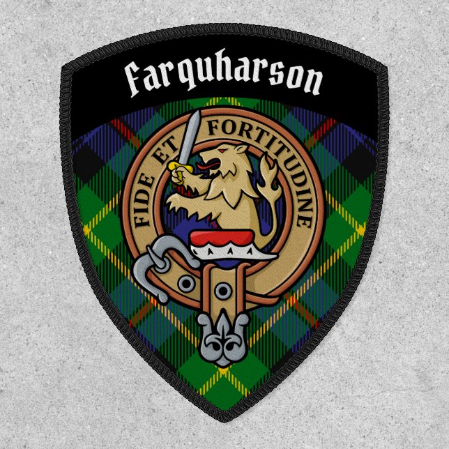 Clan Farquharson Crest over Tartan Patch (Front)