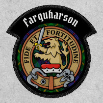 Clan Farquharson Crest over Tartan Patch