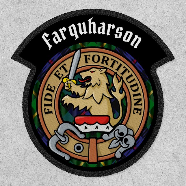 Clan Farquharson Crest over Tartan Patch (Front)