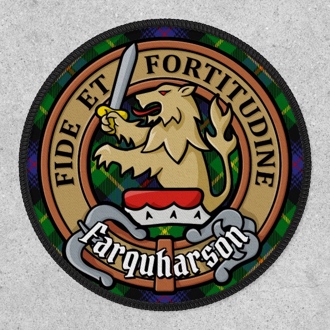 Clan Farquharson Crest over Tartan Patch (Front)