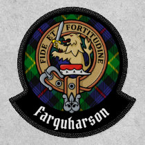 Clan Farquharson Crest over Tartan Patch