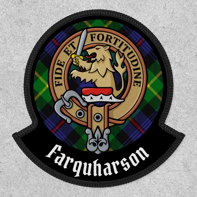 Clan Farquharson Crest over Tartan Patch (Front)