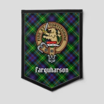 Clan Farquharson Crest over Tartan Pennant