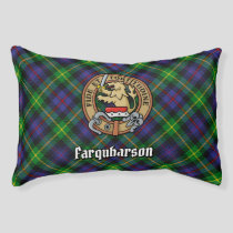 Clan Farquharson Crest over Tartan Pet Bed