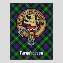 Clan Farquharson Crest over Tartan Poster