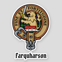 Clan Farquharson Crest over Tartan Sticker