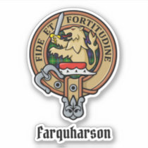 Clan Farquharson Crest over Tartan Sticker