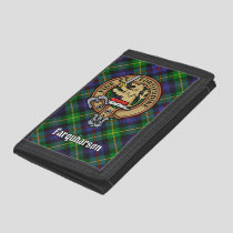 Clan Farquharson Crest over Tartan Trifold Wallet