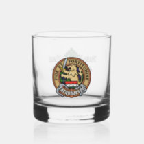 Clan Farquharson Crest over Tartan Whiskey Glass