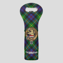 Clan Farquharson Crest over Tartan Wine Bag