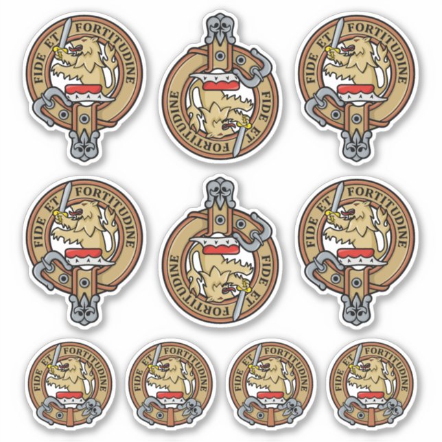 Clan Farquharson Crest Sticker Set (Front)