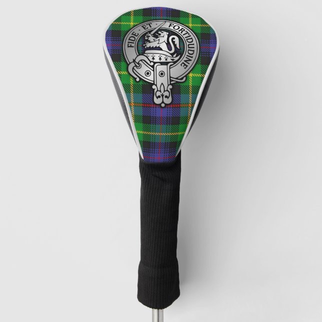 Clan Farquharson Crest & Tartan Golf Head Cover (Front)