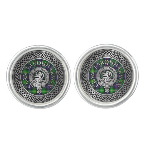 Clan Farquharson Crest  Tartan Knot Cufflinks