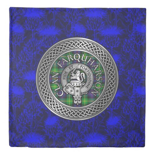 Clan Farquharson Crest  Tartan Knot Duvet Cover