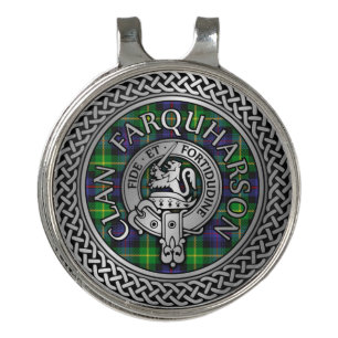 Clan Farquharson Crest & Tartan Knot Golf Hat Clip