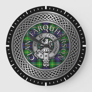 Clan Farquharson Crest & Tartan Knot Large Clock