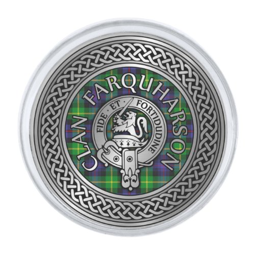 Clan Farquharson Crest  Tartan Knot Silver Finish Lapel Pin