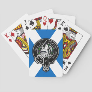 Clan Farquharson Crest & Tartan on Saltire Poker Cards