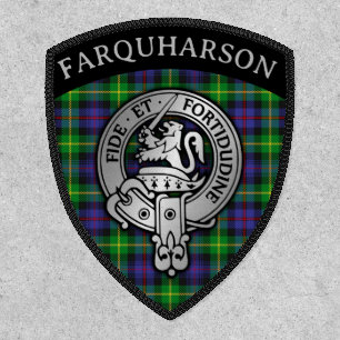 Clan Farquharson Crest & Tartan Shield Patch