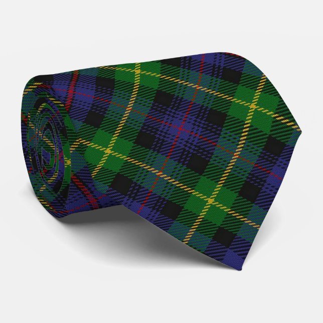 Clan Farquharson Letter F Monogram Tartan Neck Tie (Rolled)