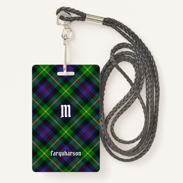 Clan Farquharson Tartan Badge (Front with Lanyard)