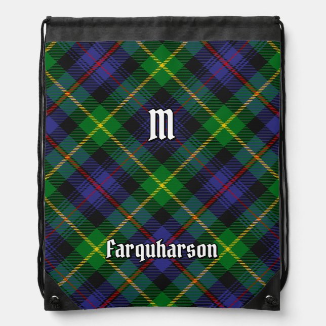 Clan Farquharson Tartan Drawstring Bag (Front)