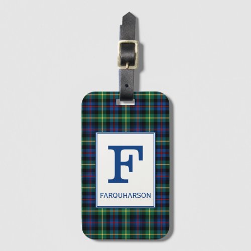 Clan Farquharson Tartan Monogrammed Luggage Tag