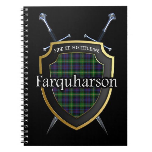 Clan Farquharson Tartan Shield  Swords Notebook