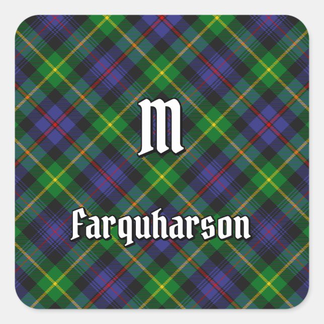 Clan Farquharson Tartan Square Sticker (Front)