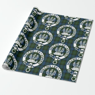 Clan Ferguson Crest Badge & Tartan Wrapping Paper
