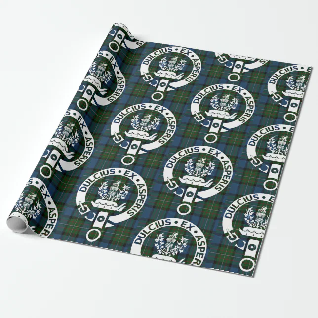 Clan Ferguson Crest Badge &amp; Tartan Wrapping Paper | Zazzle