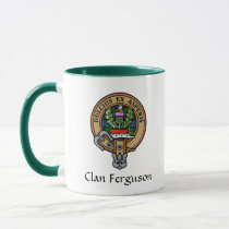 Clan Ferguson Crest over Hunting Tartan Mug