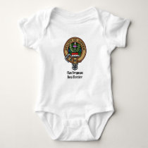 Clan Ferguson Crest over Tartan Baby Bodysuit