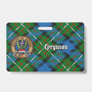 Clan Ferguson Crest over Tartan Badge