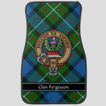 Clan Ferguson Crest over Tartan Car Floor Mat
