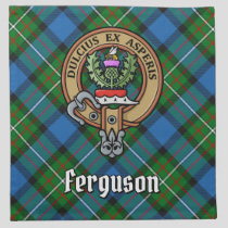 Clan Ferguson Crest over Tartan Cloth Napkin