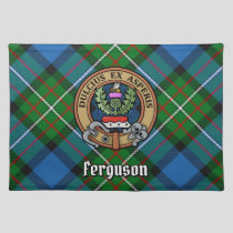 Clan Ferguson Crest over Tartan Cloth Placemat