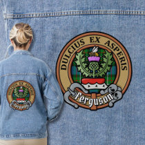 Clan Ferguson Crest over Tartan Denim Jacket