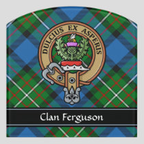 Clan Ferguson Crest over Tartan Door Sign